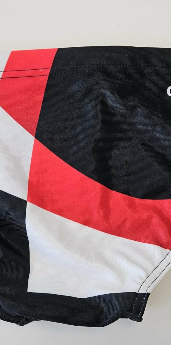 maillot de bain homme rouge et blanc verso
